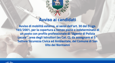 Avviso ai candidati