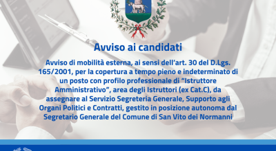 Avviso ai candidati