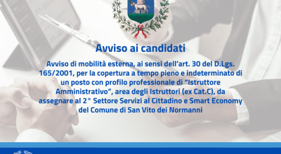 Avviso ai candidati