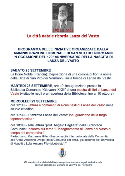 Programma delle iniziative organizzate dall’Amministrazione Comunale di...