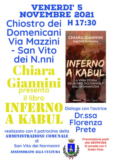 Chiara Giannini presenta il libro “Inferno a Kabul”