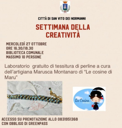 Laboratorio gratuito - Tessitura di perline