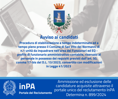 Avviso ai candidati