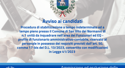 Avviso ai candidati