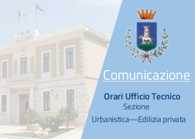 COMUNICAZIONE ORARI UFFICIO TECNICO
