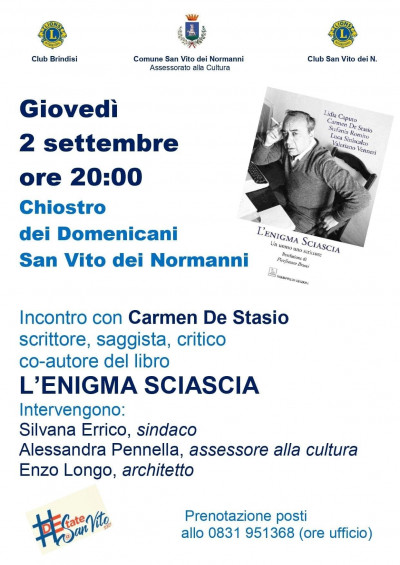 Incontro con Carmen De Stasio - scrittore, saggista, critico - co autore del ...