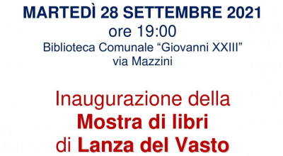 Inaugurazione della mostra di libri di Lanza del Vasto