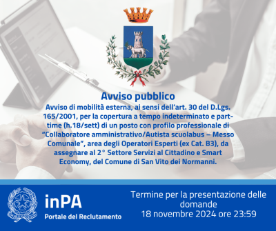Avviso di mobilità esterna (art. 30 D.Lgs. 165/2001) - Collaboratore a...