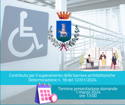 Avviso pubblico contributo per il superamento delle barriere architettoniche