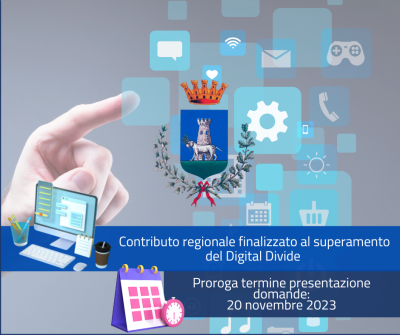 Contributo regionale per il superamento del Digital divide - Proroga scadenza...