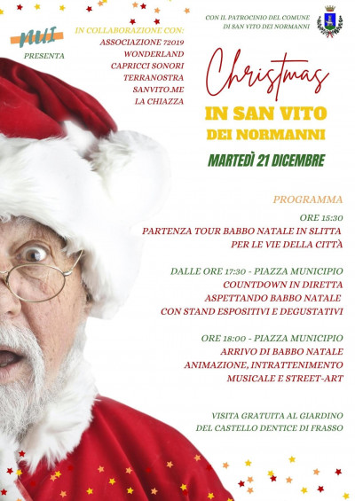 Babbo Natale in slitta per le vie della città