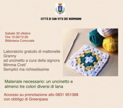 Laboratorio gratuito di mattonelle ad uncinetto