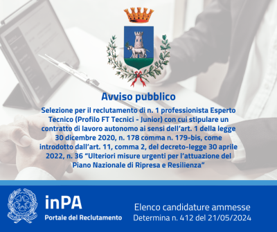 Selezione professionista Esperto Tecnico (Profilo FT Tecnici - Junior) - art....