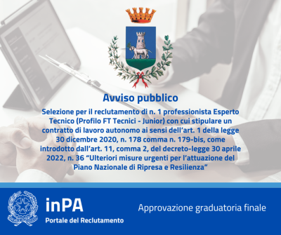 Selezione professionista Esperto Tecnico (Profilo FT Tecnici - Junior) - art....