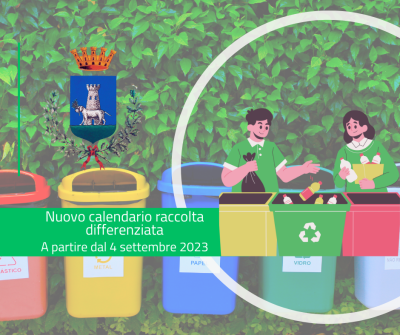 Calendario raccolta differenziata a partire dal 4 settembre 2023
