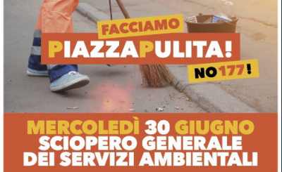 Sciopero generale comparto igiene ambientale
