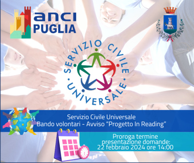Servizio Civile Universale - Avviso proroga termini di presentazione domande