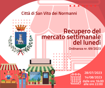 Avviso - Recupero del mercato settimanale del lunedì