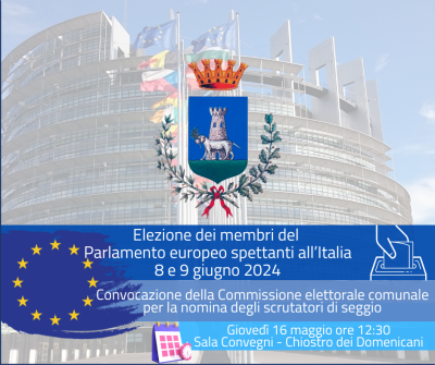 Elezioni dei membri del Parlamento europeo spettanti all'Italia - 8 e 9 giugn...
