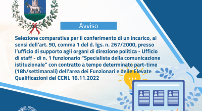 Selezione comparativa per conferimento di incarico Ufficio di Staff di funzio...
