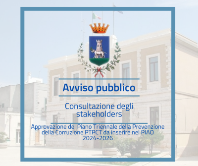 Avviso pubblico per la consultazione degli stakeholders