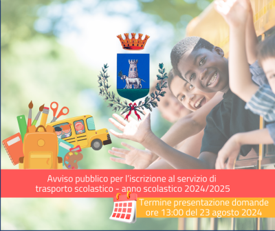Avviso pubblico per l’iscrizione al servizio di trasporto scolastico -...