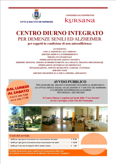 AL VIA IL CENTRO DIURNO INTEGRATO PER DEMENZE SENILI ED ALZHEIMER