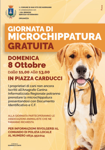 GIORNATA DI MICROCHIPPATURA GRATUITA per i primi 50